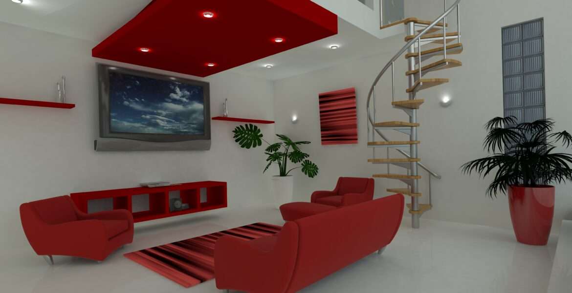 Contemporary interior living space