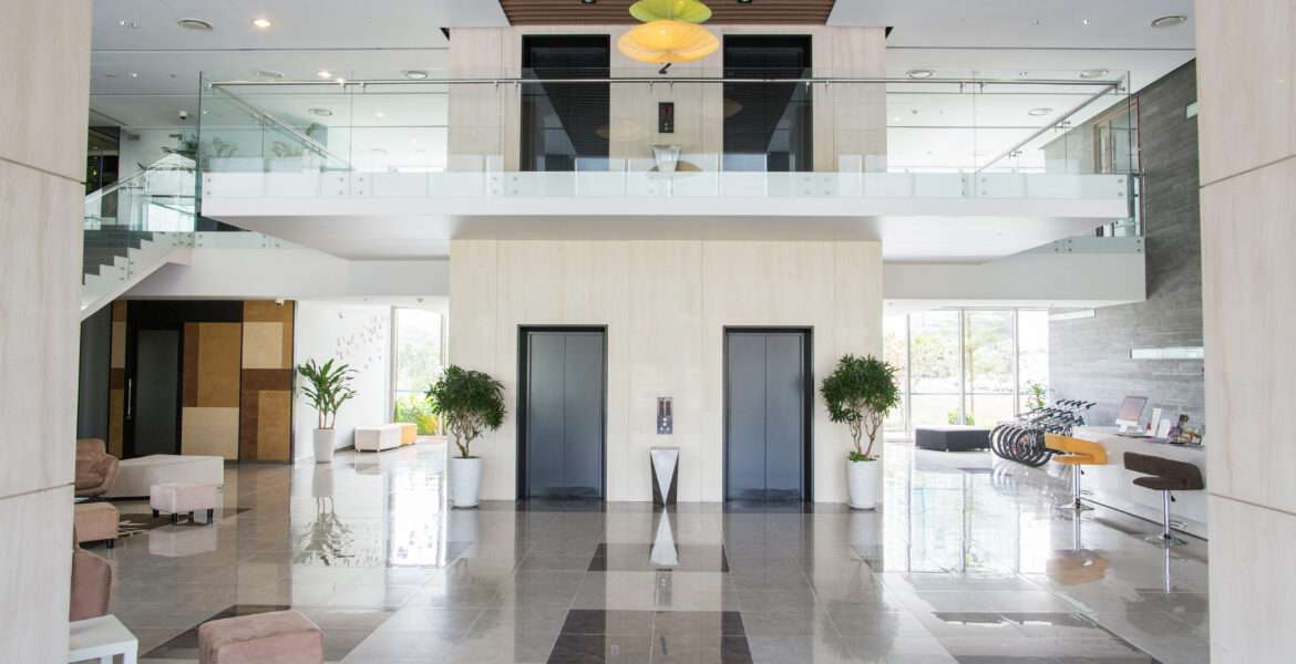 Lobby of condominium building