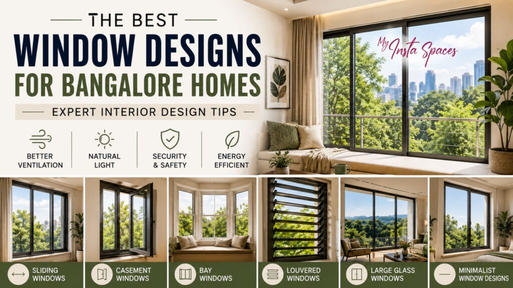 Best window designs for Bangalore homes including sliding, casement, bay and louvered windows