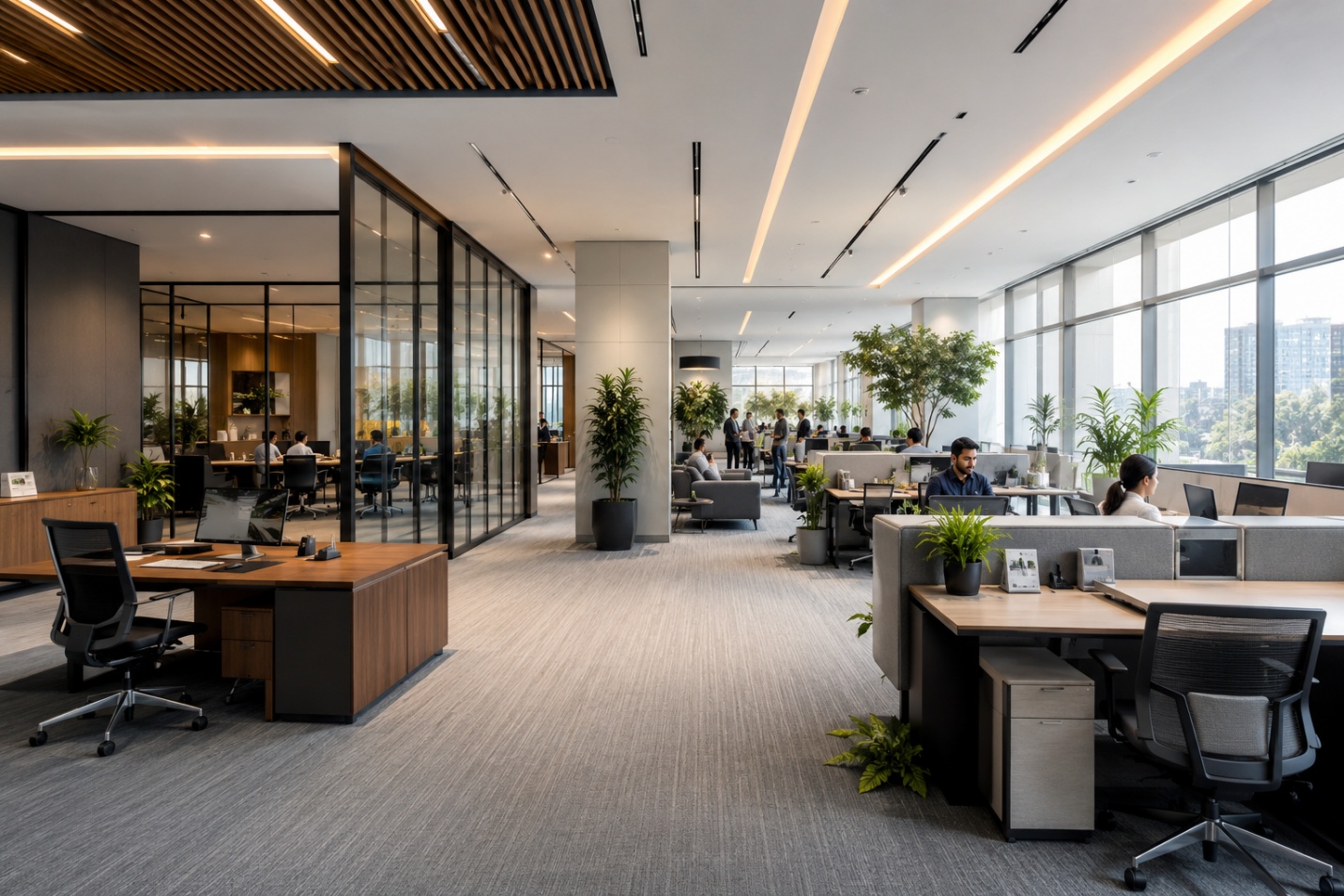 Modern office interior design that supports productivity and wellbeing
